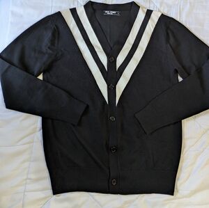 Paul Jones Black and White Men's Cardigan. Size S. NWOT.
